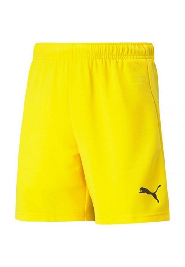 Puma - Spodenki TeamRISE Dla Dzieci. Kolor: żółty. Styl: sportowy. Sport: turystyka piesza