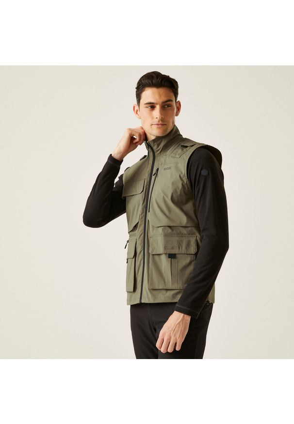 Regatta - Męska odstraszająca owady lekka kamizelka away. Kolor: zielony. Materiał: materiał. Sport: turystyka piesza