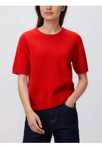 Reserved - Wełniany sweter - czerwony. Kolor: czerwony. Materiał: wełna #1