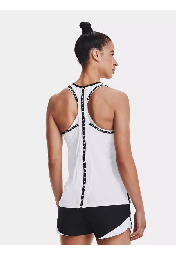 Koszulka fitness damska Under Armour Knockout Tank bez rękawów. Kolor: biały, wielokolorowy. Długość rękawa: bez rękawów. Sport: fitness