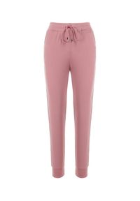 Born2be - Różowe Spodnie Dresowe Hypsarpia. Kolor: różowy. Materiał: dresówka. Długość: długie. Wzór: gładki, jednolity, nadruk #6