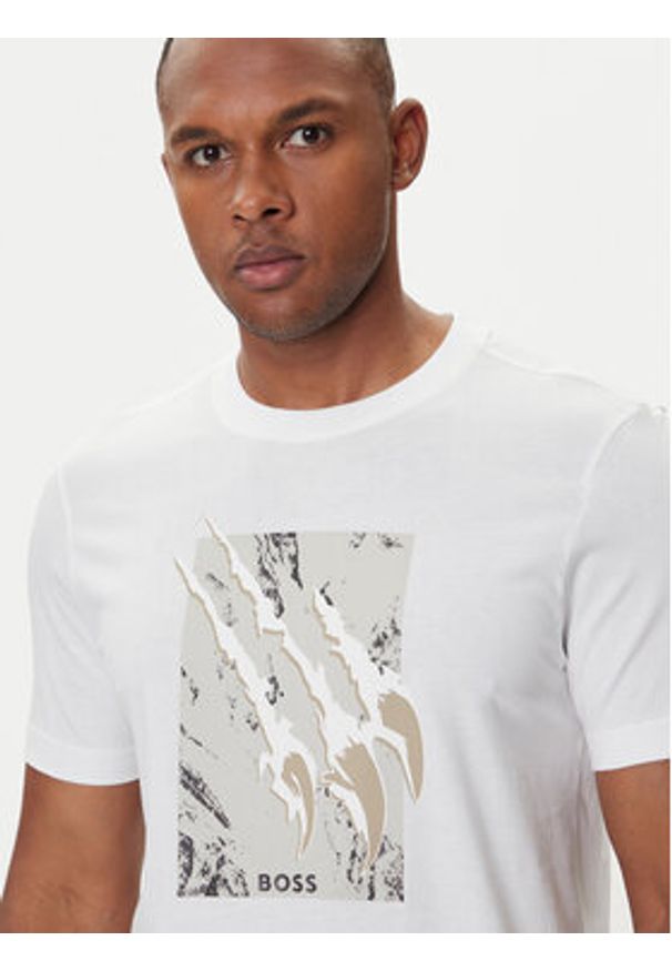 BOSS T-Shirt Te_Animali 50546362 Biały Regular Fit. Kolor: biały. Materiał: bawełna