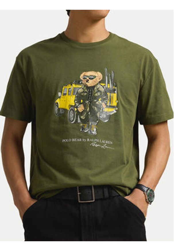 Polo Ralph Lauren T-Shirt 710854497042 Zielony Regular Fit. Typ kołnierza: polo. Kolor: zielony. Materiał: bawełna