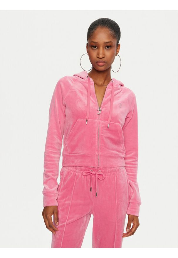 Juicy Couture Bluza Madison JCWA122001 Różowy Slim Fit. Kolor: różowy. Materiał: syntetyk