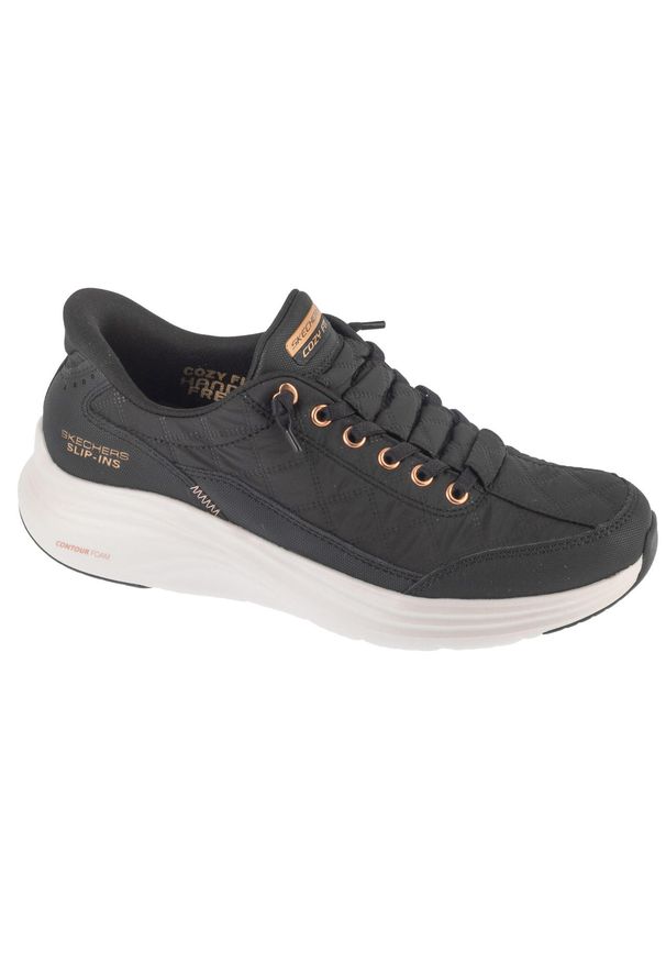 skechers - Buty sportowe Sneakersy damskie, Slip-ins: Contour Foam - Golden Hour. Kolor: czarny. Materiał: syntetyk, materiał