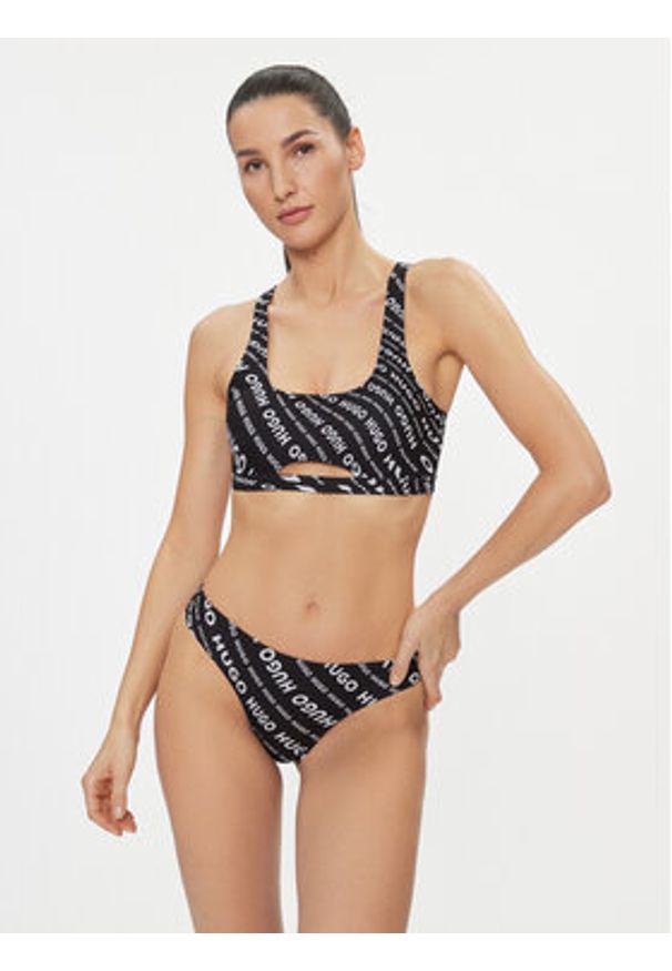 Hugo Góra od bikini Swirly 50502825 Czarny. Kolor: czarny. Materiał: syntetyk