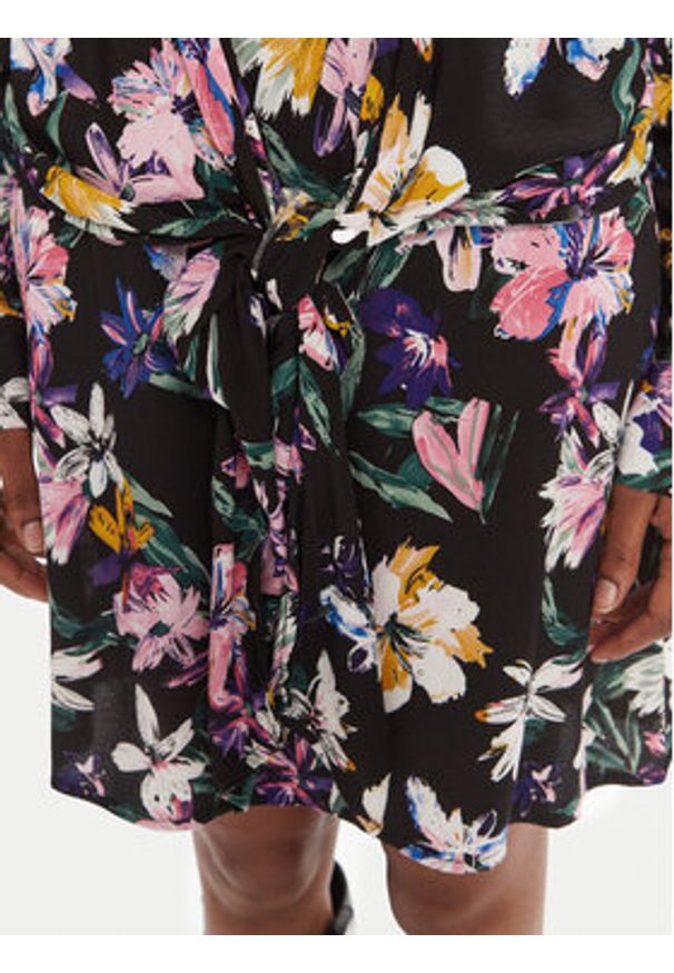 Desigual Sukienka codzienna Flor Acrilica 25WWVW09 Czarny Regular Fit. Okazja: na co dzień. Kolor: czarny. Materiał: wiskoza. Typ sukienki: proste. Styl: casual