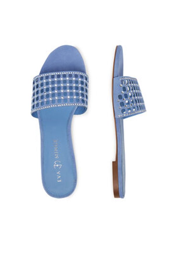 Eva Minge Klapki ALI-V17852-1-1 Niebieski. Kolor: niebieski. Materiał: skóra, syntetyk