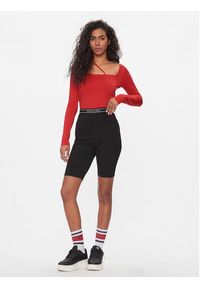 Tommy Jeans Bluzka DW0DW17401 Czerwony Slim Fit. Kolor: czerwony. Materiał: syntetyk #2