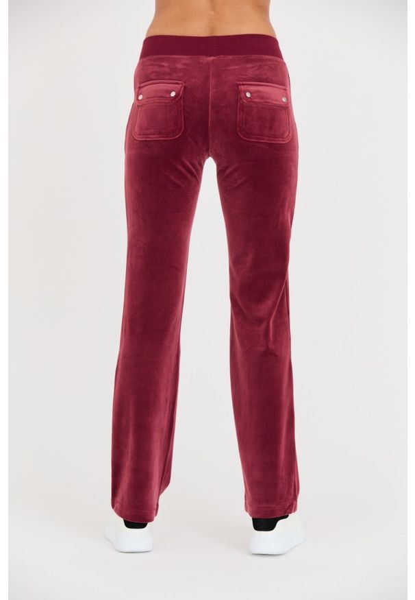 Juicy Couture - JUICY COUTURE Bordowe damskie spodnie dresowe Del Ray Pocket Pant, Rozmiar XS. Kolor: czerwony. Materiał: dresówka