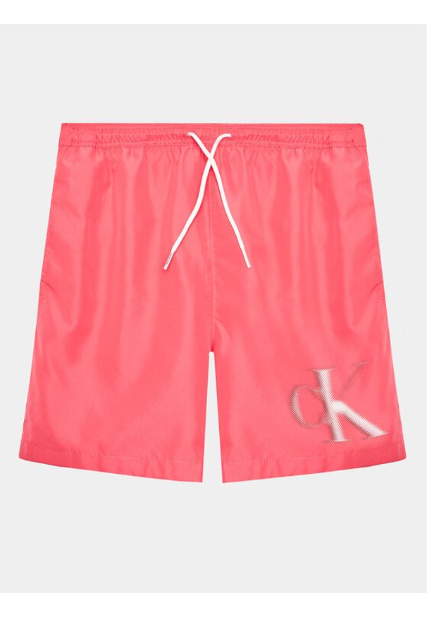 Calvin Klein Swimwear Szorty kąpielowe KV0KV00028 Różowy Regular Fit. Kolor: różowy. Materiał: syntetyk