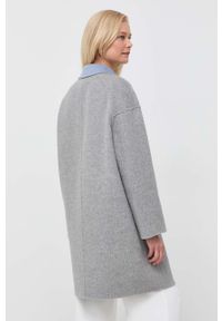 MAX&Co. płaszcz wełniany dwustronny kolor niebieski przejściowy oversize. Kolor: niebieski. Materiał: wełna #8