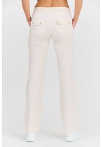 Juicy Couture - JUICY COUTURE Damskie beżowe dresowe spodnie Del Ray Gold HW, Rozmiar XS. Kolor: beżowy. Materiał: dresówka. Długość: długie