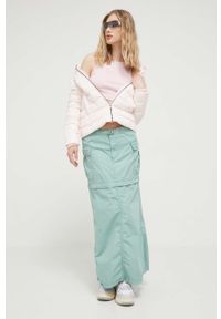 Tommy Jeans kurtka puchowa damska kolor różowy zimowa. Kolor: różowy. Materiał: futro, puch. Sezon: zima #6