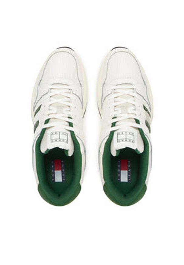 Tommy Jeans Sneakersy Retrocasual Runner EM0EM01528 Biały. Kolor: biały. Materiał: skóra