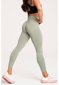 GYM GLAMOUR - Legginsy fitness damskie Gym Glamour basic. Kolor: zielony. Sport: fitness #2