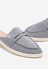 Born2be - Niebieskie Klapki Typu Mule z Przeszyciami Firavone. Okazja: na co dzień. Kolor: niebieski. Materiał: jeans. Sezon: lato. Obcas: na obcasie. Styl: elegancki, casual. Wysokość obcasa: niski #3
