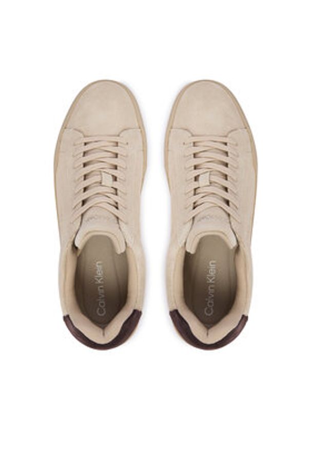 Calvin Klein Sneakersy Chunky Cupsole Laceup Su YM0YM01453 Beżowy. Kolor: beżowy. Materiał: zamsz, skóra
