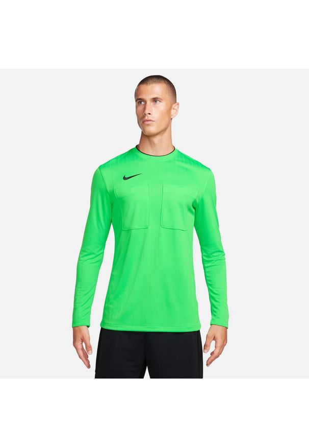 Koszulka piłkarska męska Nike Referee Ii Dri-fit. Kolor: zielony, wielokolorowy. Długość rękawa: długi rękaw. Technologia: Dri-Fit (Nike). Długość: długie. Sport: piłka nożna