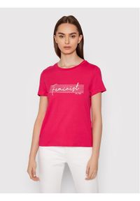Vero Moda T-Shirt Feminist 10262918 Różowy Regular Fit. Kolor: różowy. Materiał: bawełna #1