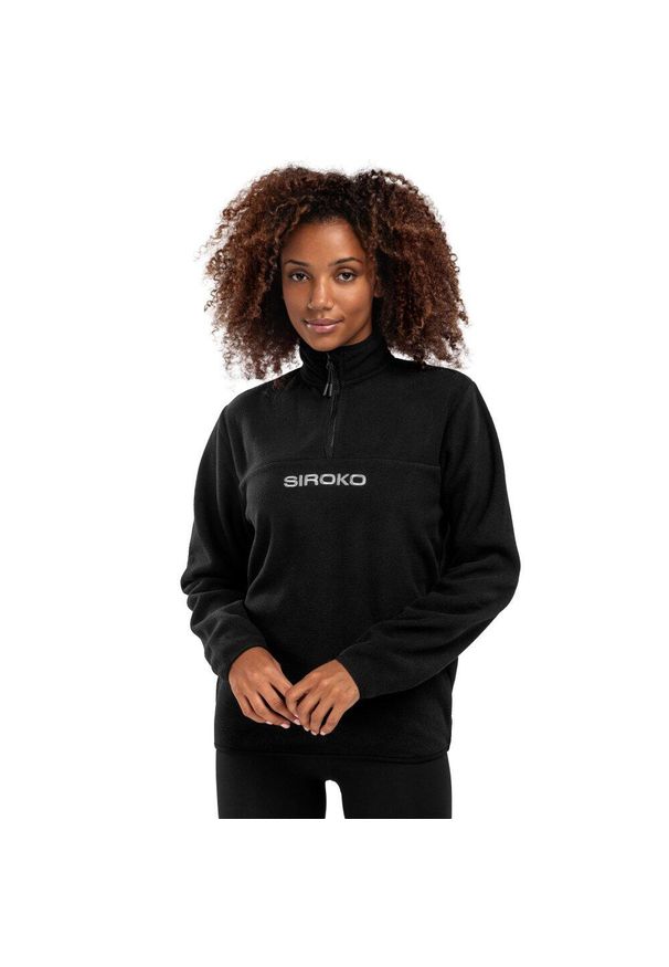 Bluza z grubego polaru damska Shadow-W SIROKO. Kolor: czarny. Materiał: polar. Sezon: zima. Sport: narciarstwo