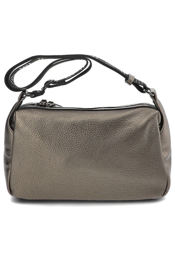 Szara Modna Damska Listonoszka Hispanitas. Kolor: szary. Materiał: skórzane. Styl: elegancki, casual. Rodzaj torebki: na ramię