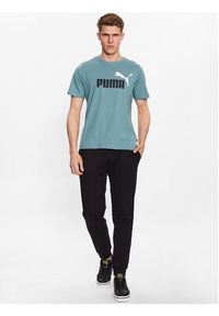 Puma T-Shirt Essentials+ 2 Col Logo 586759 Zielony Regular Fit. Kolor: zielony. Materiał: bawełna #3