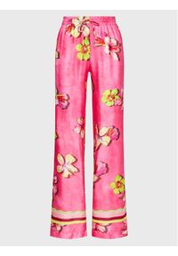 Ermanno Firenze Spodnie materiałowe D42EP054EB9 Różowy Regular Fit. Kolor: różowy. Materiał: materiał, wiskoza