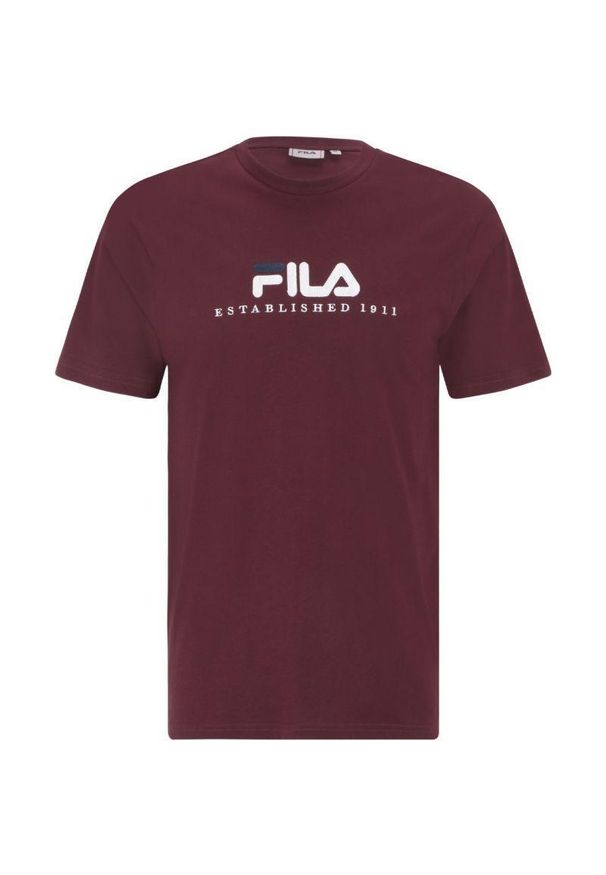 Fila - T-shirt Męski Bedburg. Kolor: czerwony. Sport: turystyka piesza