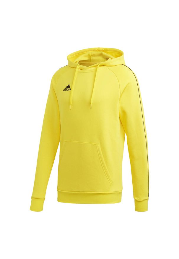 Adidas - Bluza treningowa męska adidas Core 18 Hoody. Typ kołnierza: kaptur. Kolor: żółty. Materiał: bawełna