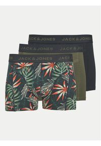 Jack & Jones - Jack&Jones Komplet 3 par bokserek Loui 12267052 Zielony. Kolor: zielony. Materiał: bawełna