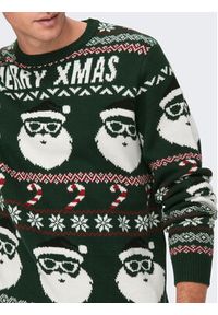 Only & Sons Sweter Xmas Santa 22023994 Zielony Regular Fit. Kolor: zielony. Materiał: syntetyk #6