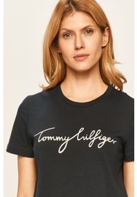 TOMMY HILFIGER - Tommy Hilfiger - T-shirt. Okazja: na co dzień. Kolor: niebieski. Materiał: bawełna, dzianina. Wzór: nadruk. Styl: casual #5