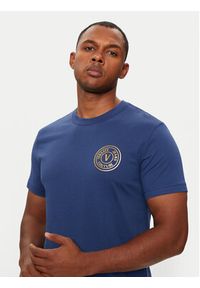 Versace Jeans Couture T-Shirt 77GAHT00 CJ00T Niebieski Slim Fit. Kolor: niebieski. Materiał: bawełna