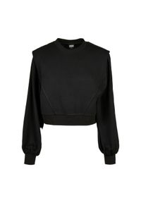 Damska bluza z okrągłym dekoltem Urban Classics ded shoulder modal terry (Duże r. Kolor: czarny #1