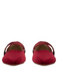 Nine West Baleriny 8168-1 Bordowy. Kolor: czerwony. Materiał: materiał #4