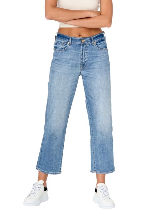 7 FOR ALL MANKIND Błękitne jeansy damskie THE MODERN STRAIGHT TRILIG, Rozmiar 30. Kolor: niebieski