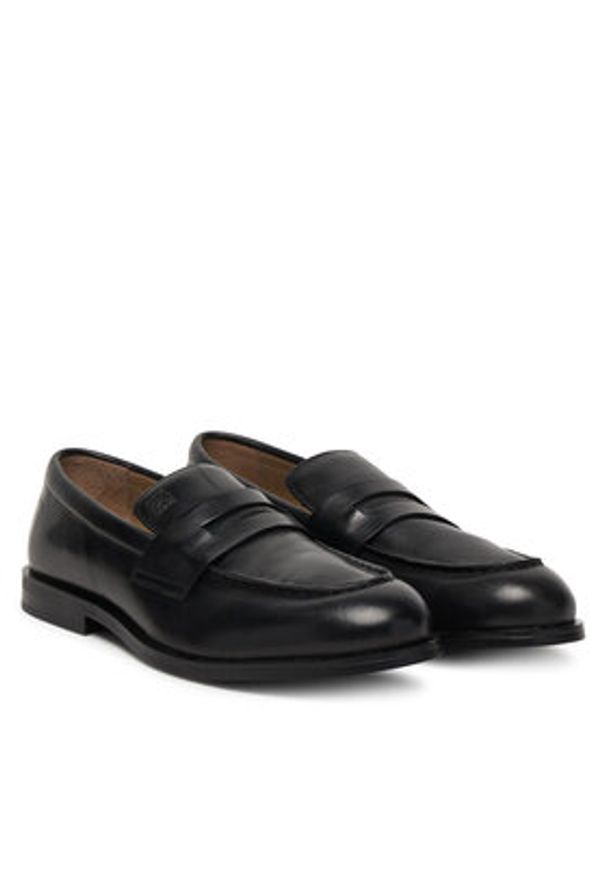 Calvin Klein Półbuty Ess Rubber Penny Loafer Pol Lth HM0HM02025 Czarny. Kolor: czarny. Materiał: skóra