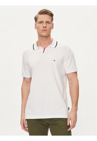 TOMMY HILFIGER - Tommy Hilfiger Polo MW0MW34772 Biały Regular Fit. Typ kołnierza: polo. Kolor: biały. Materiał: bawełna