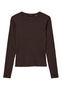 Vero Moda Top Chloe 10306897 Brązowy Slim Fit. Kolor: brązowy. Materiał: bawełna