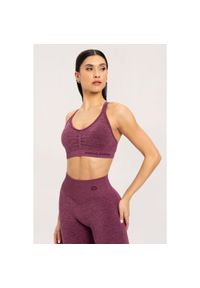 GYM GLAMOUR - Stanik fitness cardio damski Gym Glamour seamless. Kolor: czerwony. Sport: fitness