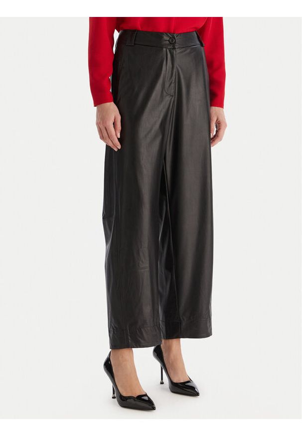 ACCESS FASHION Spodnie z imitacji skóry 54-5132-188 Czarny Regular Fit. Kolor: czarny. Materiał: skóra