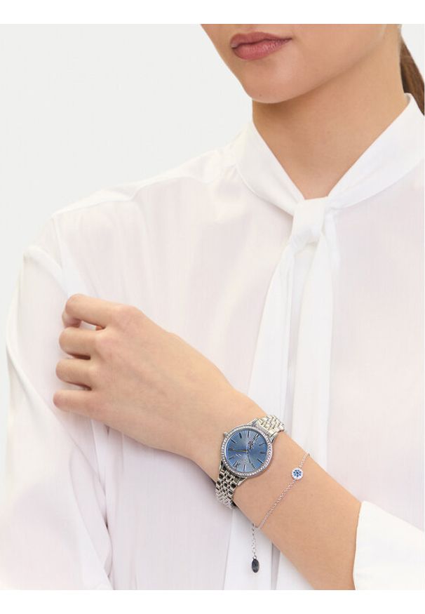 U.S. Polo Assn. Zestaw zegarek i bransoletka Faith USP6392TW Srebrny. Kolor: srebrny