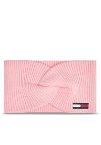 TOMMY HILFIGER - Tommy Hilfiger Opaska materiałowa Elongated Flag AW0AW16776 Różowy. Kolor: różowy. Materiał: materiał, bawełna #1