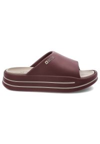 Big-Star - Klapki damskie Big Star, wodoodporne z tworzywa na platformie wsuwane na basen na wakacje, burgundowe, SS274425. Okazja: na co dzień, do domu, na spacer. Kolor: czerwony. Materiał: materiał. Sezon: lato. Obcas: na platformie. Styl: wakacyjny #2
