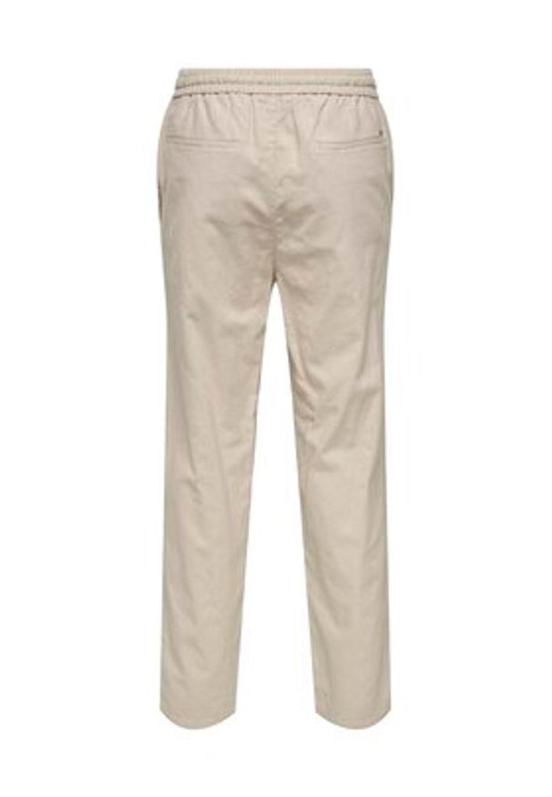 Only & Sons Spodnie materiałowe Sinus 22028267 Beżowy Loose Fit. Kolor: beżowy. Materiał: bawełna