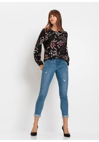 bonprix - Bluzka ze zrównoważonej wiskozy. Kolor: czarny. Materiał: wiskoza. Wzór: nadruk #3