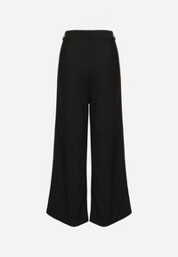 Renee - Czarne Spodnie High Waist Garniturowe z Szerokim Nogawkami Silzemia. Okazja: na co dzień, na spotkanie biznesowe, do pracy. Stan: podwyższony. Kolor: czarny. Styl: klasyczny, biznesowy, casual, elegancki #5