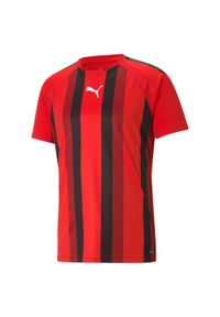 Koszulka Puma Team Liga Striped. Kolor: czerwony, wielokolorowy, czarny. Sport: piłka nożna #1