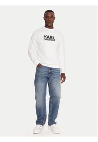 Karl Lagerfeld - KARL LAGERFELD Bluza 705091 554917 Biały Regular Fit. Typ kołnierza: dekolt w karo. Kolor: biały. Materiał: bawełna #3